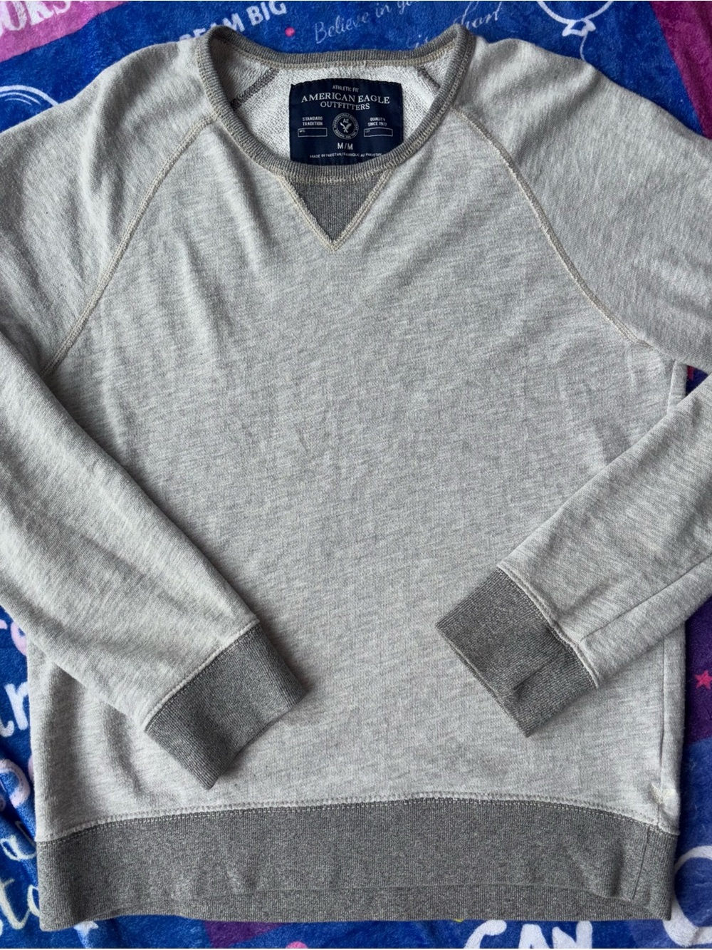 American Eagle Outfitters Men’s Light Heather Gray Crewneck Sweater ~ Men’s smal